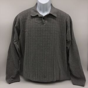 JF Ferrar Collard 100% Cotton Knit Sweater w/Textured Squares on Front Size L